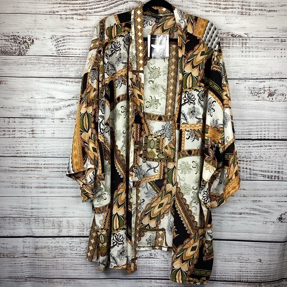 ANTTHONY ORIGINAL PLUS SIZE 2X TOP KIMONO CARDIGAN STYLISH - Picture 4 of 12